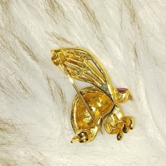 Vintage Hornet brooch with red gem - Picture 4 of 6